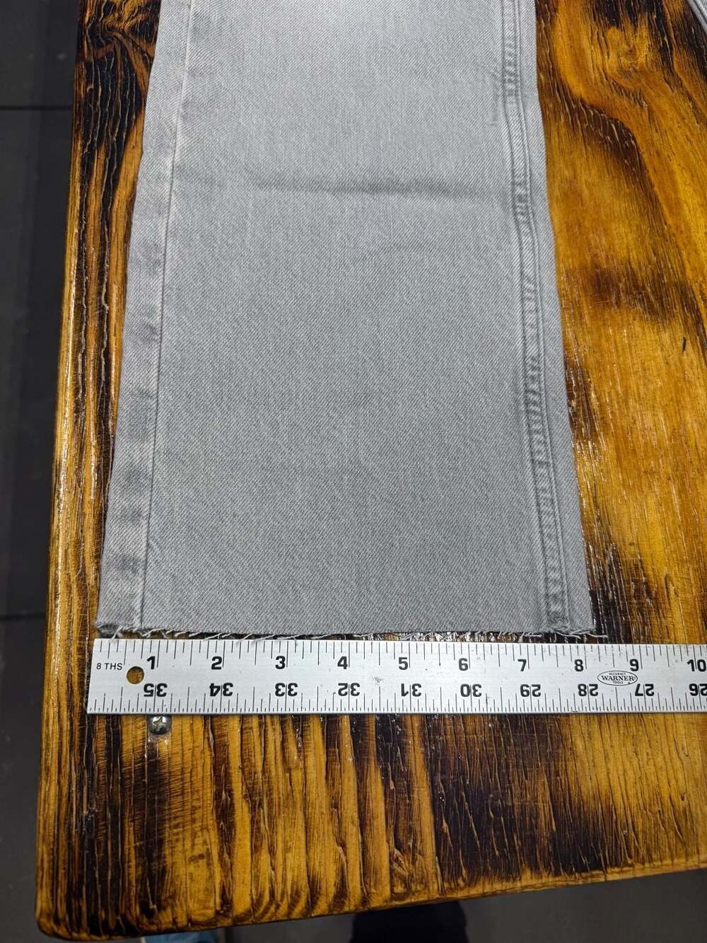 Zara Straight Fit Jeans Size 2 Grey Denim Raw Hem - Picture 6 of 11